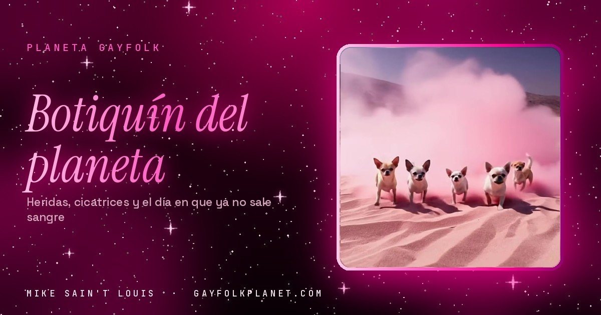Fotograma del videoclip de «La empatía de la arpía», de Mike Sain't Louis, en la portada de «Botiquín del Planeta Gayfolk»
