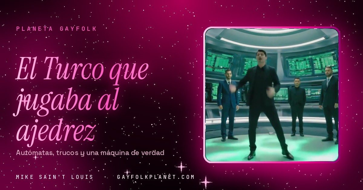 Fotograma del videoclip de «Hipnótico robótico»: un grupo de hombres trajeados en una sala de control circular llena de pantallas verdes