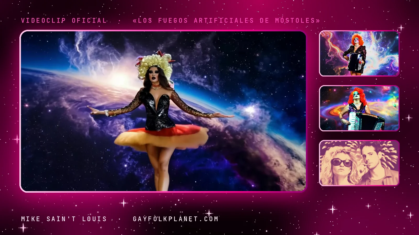 Fotogramas del videoclip oficial de «Los fuegos artificiales de Móstoles», de Mike Sain't Louis
