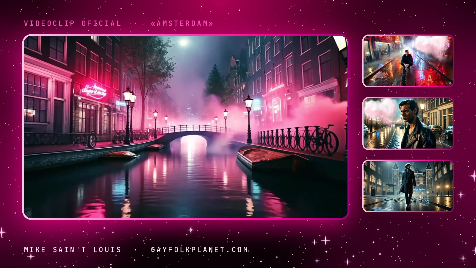 Fotogramas del videoclip oficial de «Amsterdam», de Mike Sain't Louis