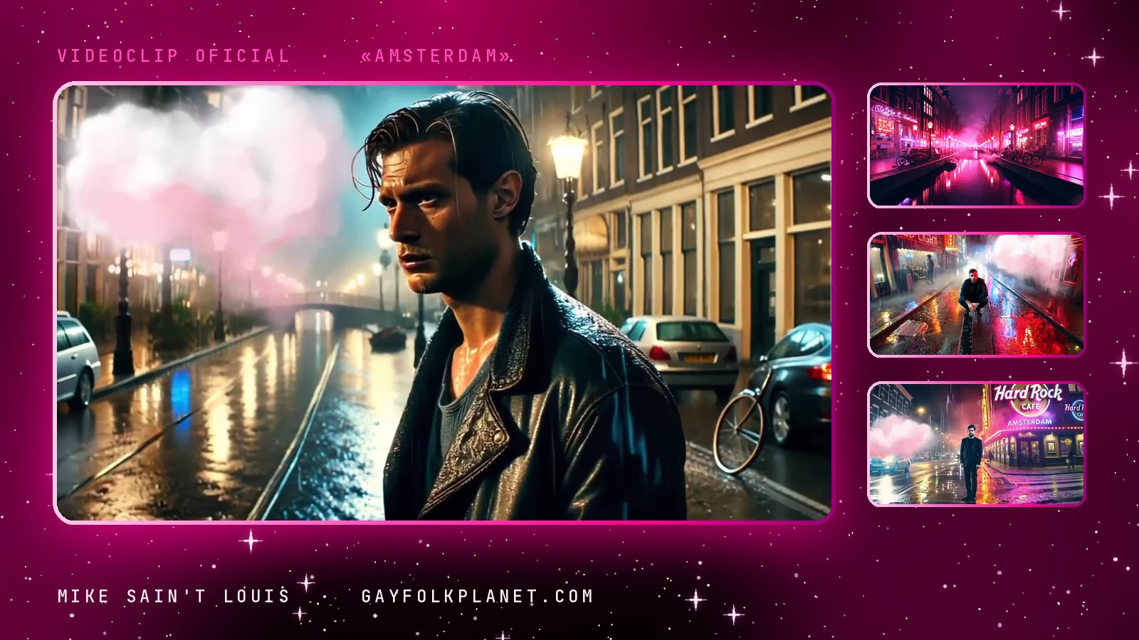 Fotogramas del videoclip oficial de «Amsterdam», de Mike Sain't Louis