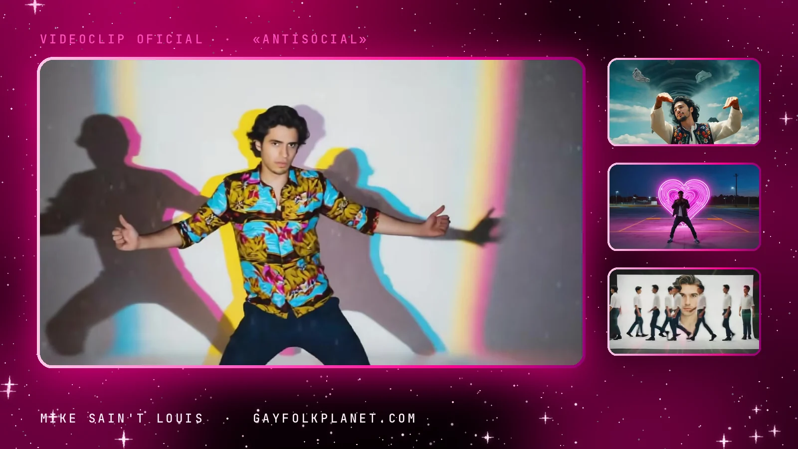 Fotogramas del videoclip oficial de «Antisocial», de Mike Sain't Louis
