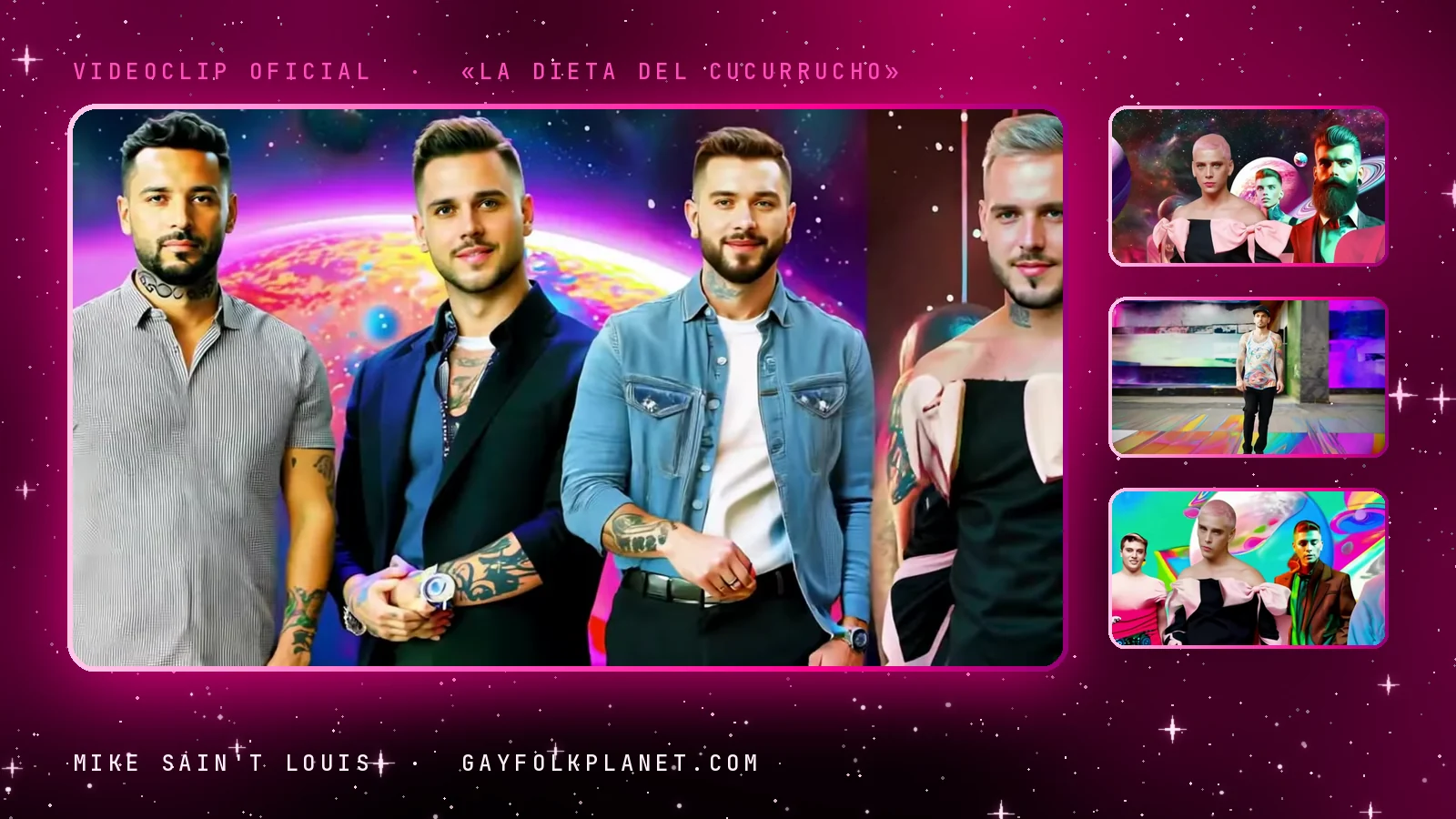 Fotogramas del videoclip oficial de «La Dieta del Cucurrucho», de Mike Sain't Louis