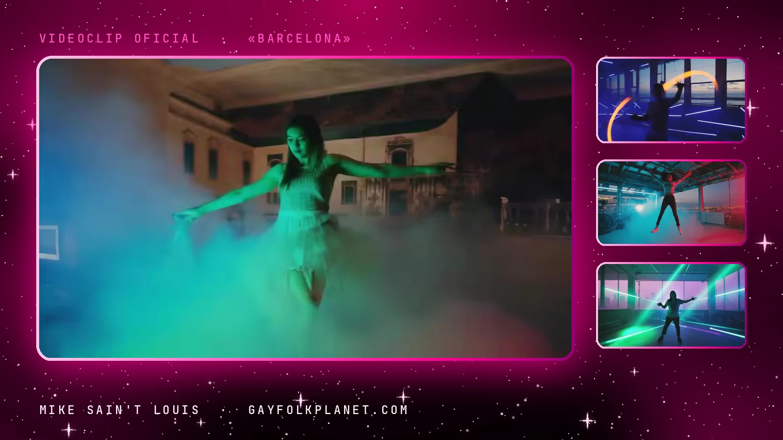 Fotogramas del videoclip oficial de «Barcelona», de Mike Sain't Louis