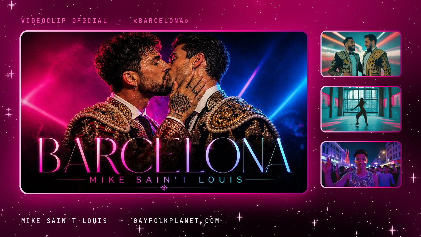 Fotogramas del videoclip oficial de «Barcelona», de Mike Sain't Louis