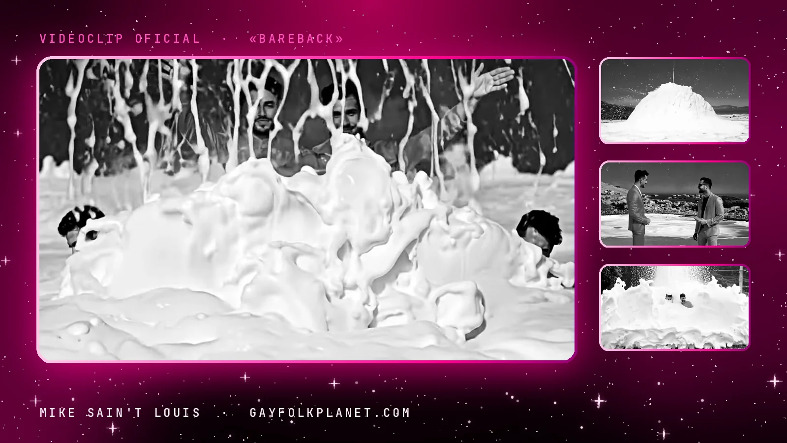 Fotogramas del videoclip oficial de «Bareback», de Mike Sain't Louis