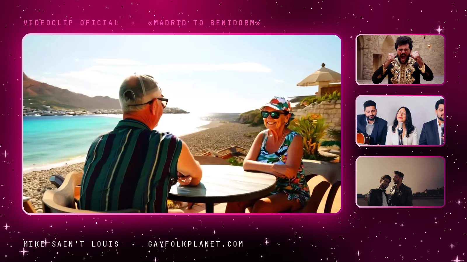 Fotogramas del videoclip oficial de «Madrid to Benidorm», de Mike Sain't Louis