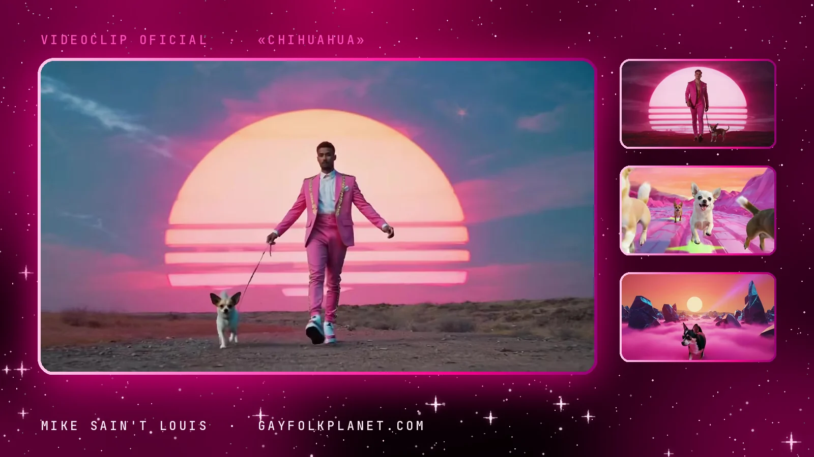 Fotogramas del videoclip oficial de «Chihuahua», de Mike Sain't Louis