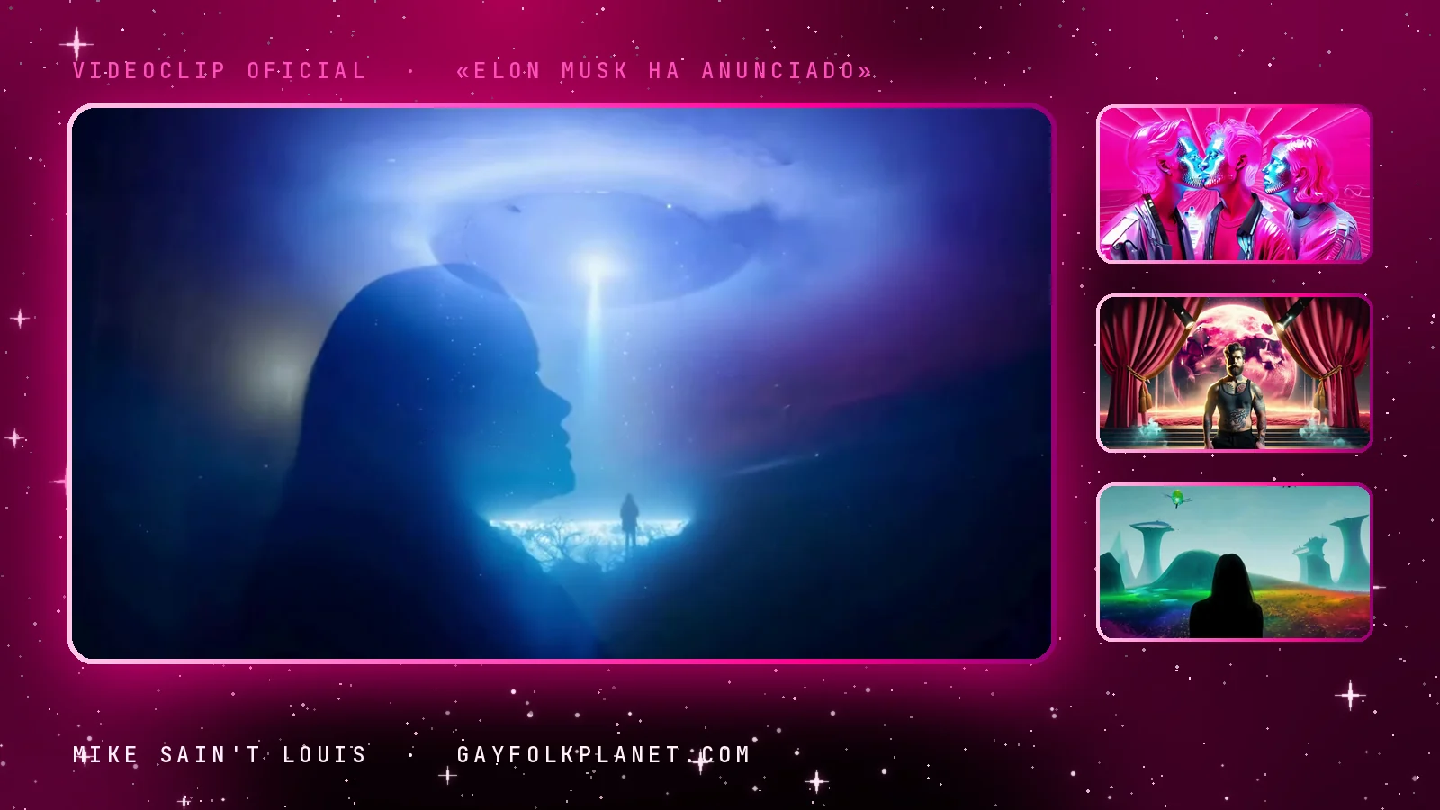 Fotogramas del videoclip oficial de «Elon Musk ha anunciado», de Mike Sain't Louis