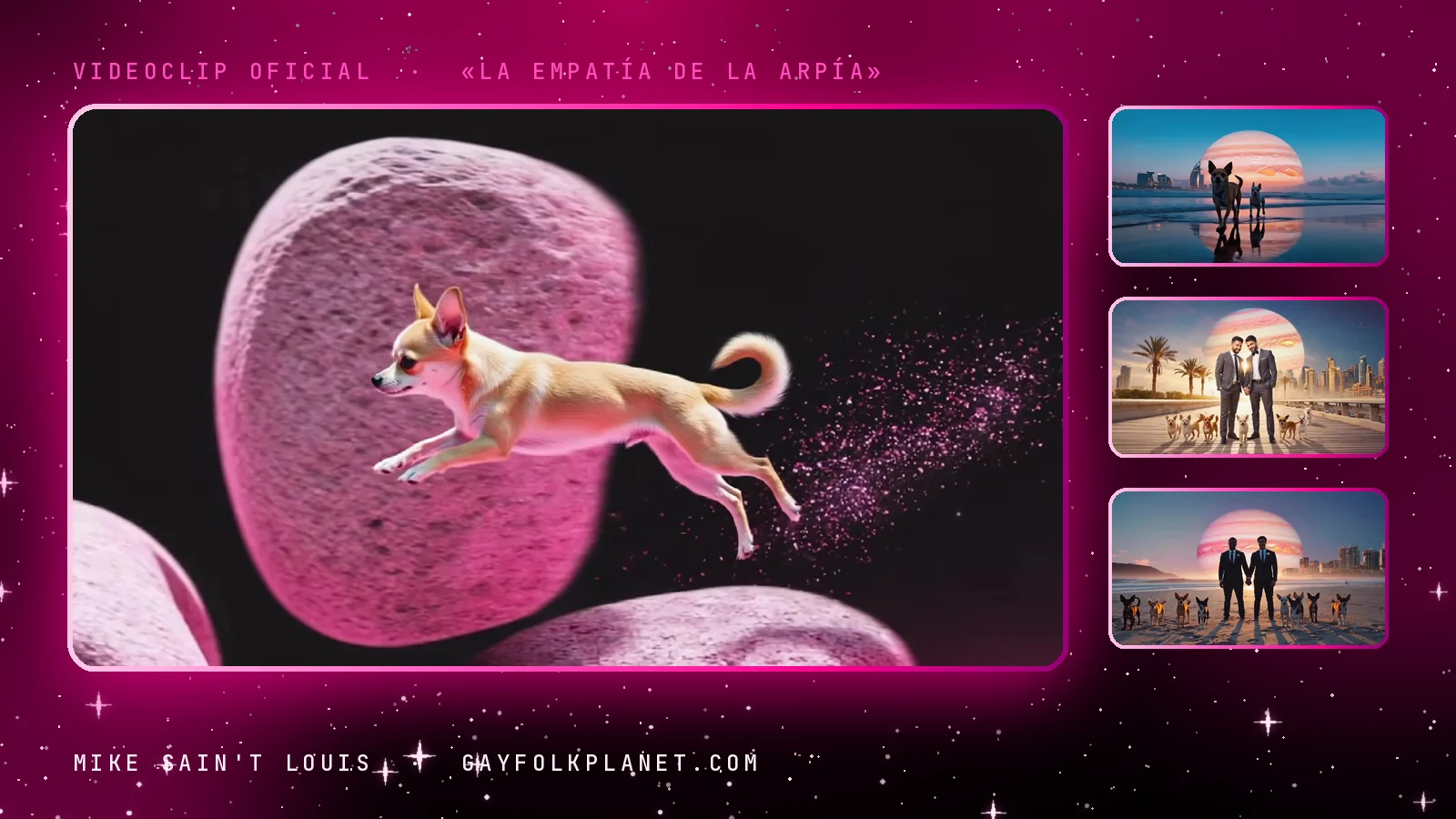 Fotogramas del videoclip oficial de «La empatía de la arpía», de Mike Sain't Louis