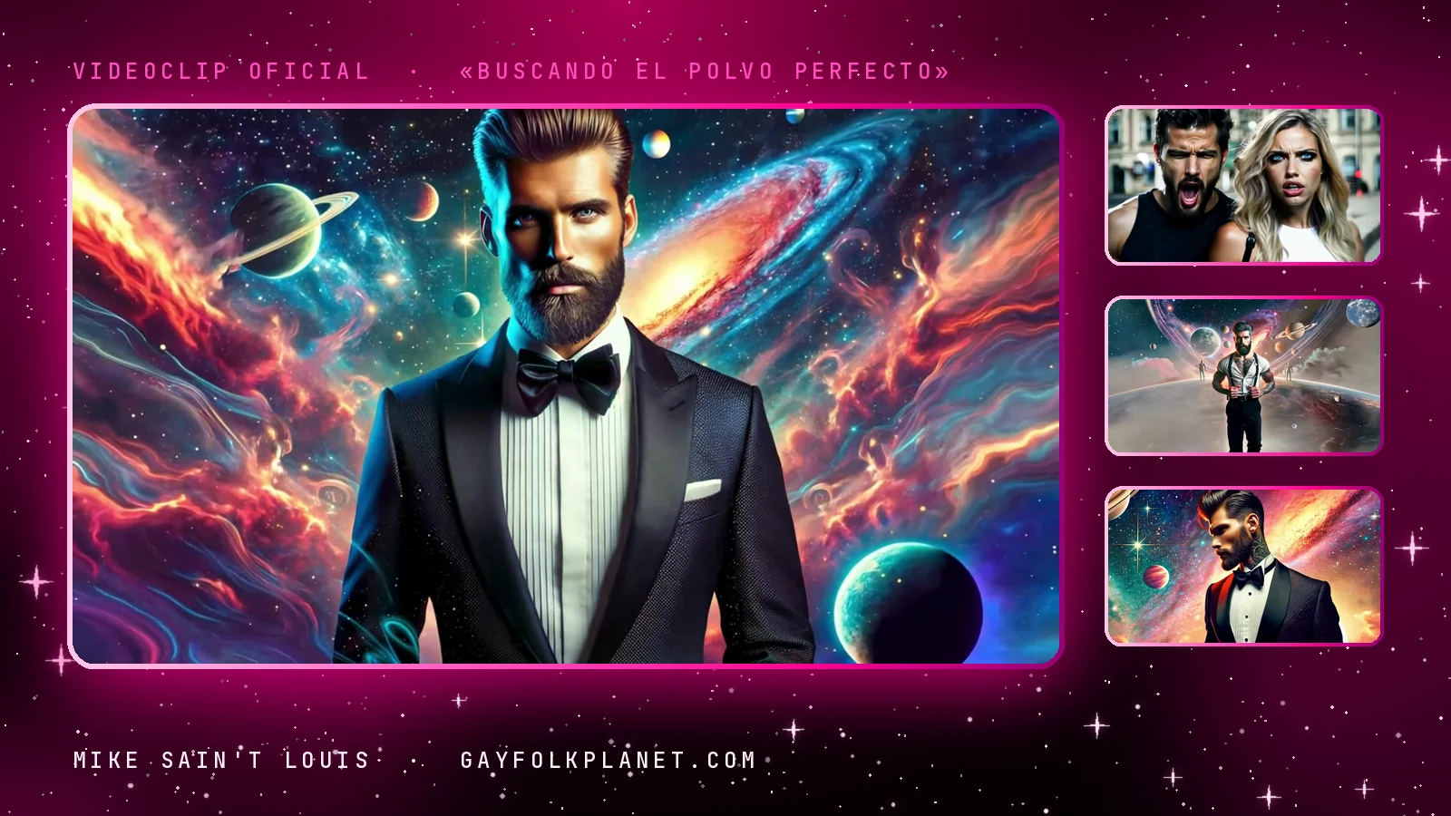Fotogramas del videoclip oficial de «Buscando el polvo perfecto», de Mike Sain't Louis