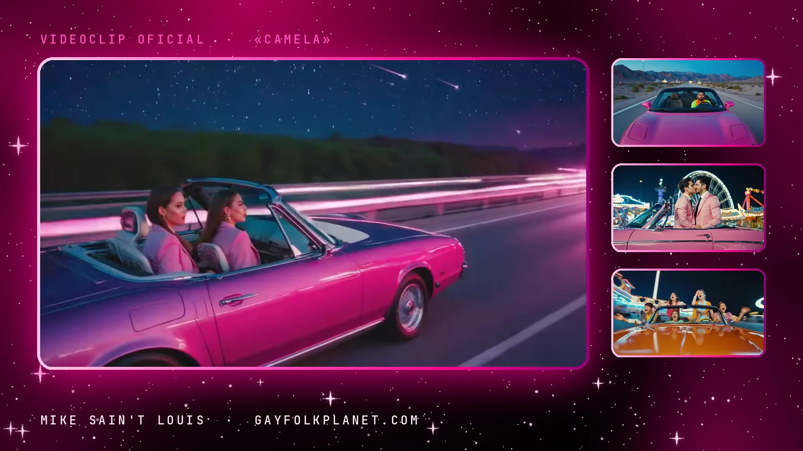 Fotogramas del videoclip oficial de «Camela», de Mike Sain't Louis