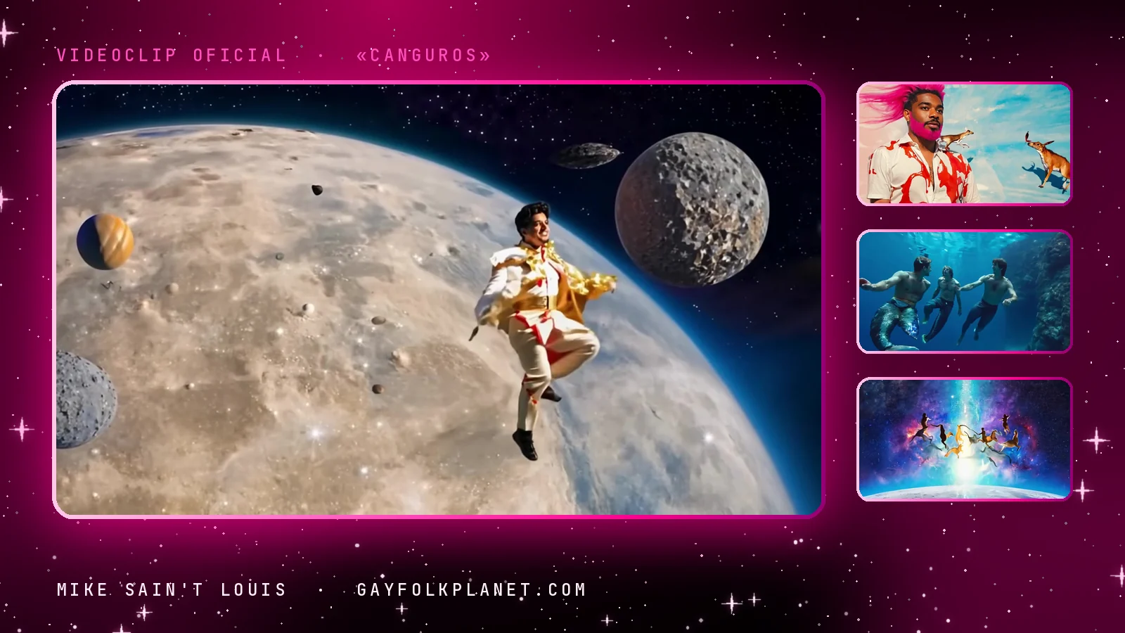 Fotogramas del videoclip oficial de «Canguros», de Mike Sain't Louis