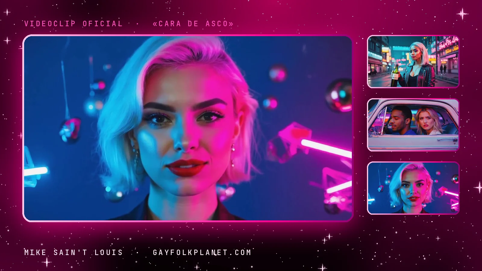 Fotogramas del videoclip oficial de «Cara de asco», de Mike Sain't Louis