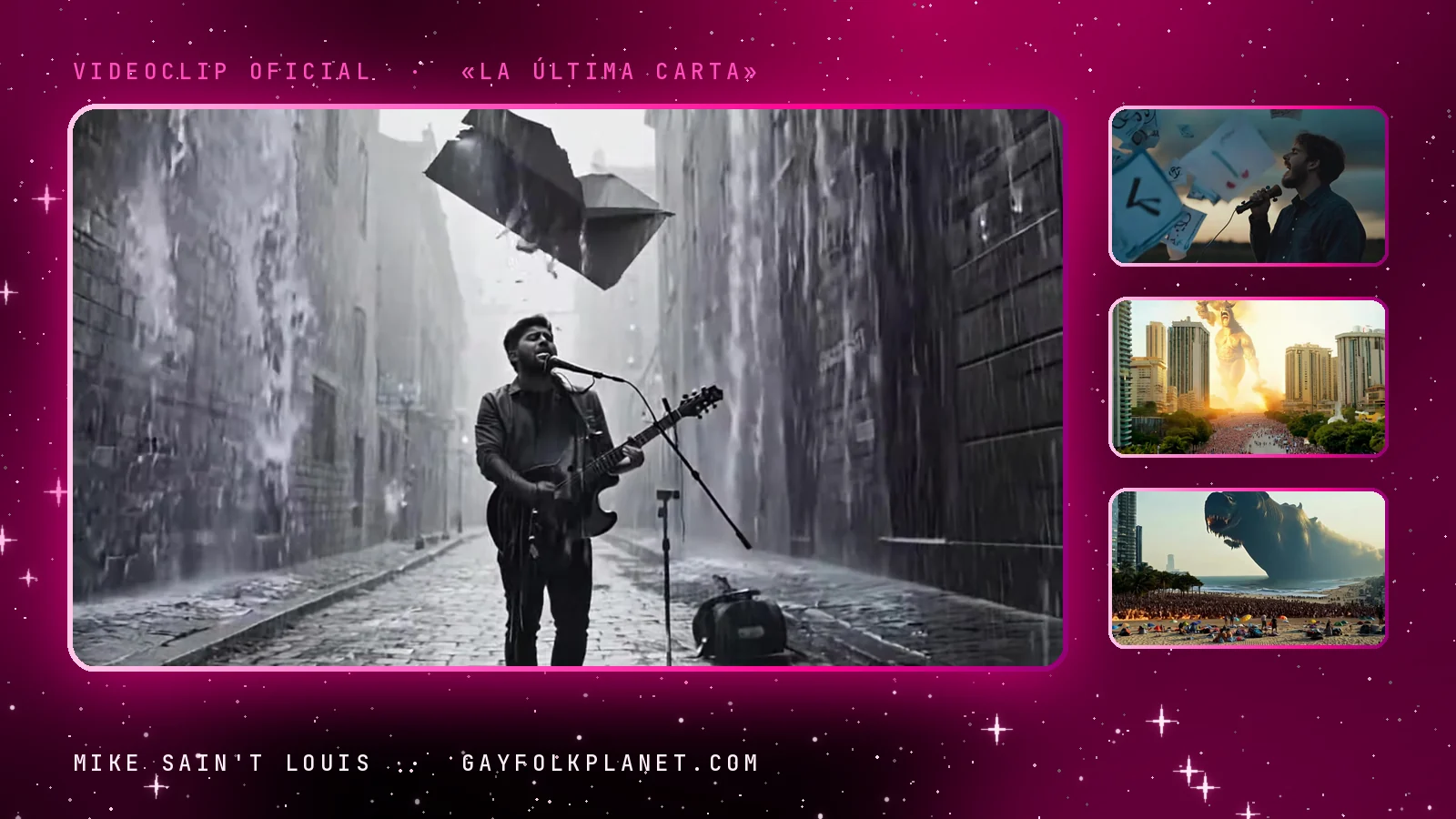 Fotogramas del videoclip oficial de «La última carta», de Mike Sain't Louis