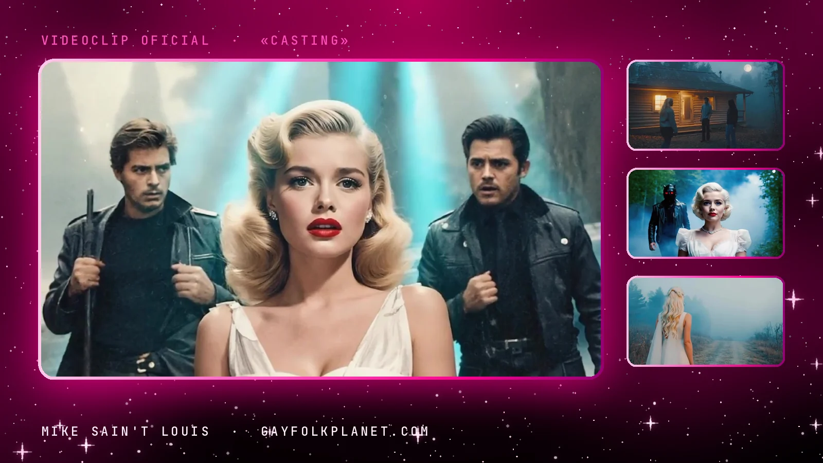 Fotogramas del videoclip oficial de «Casting», de Mike Sain't Louis