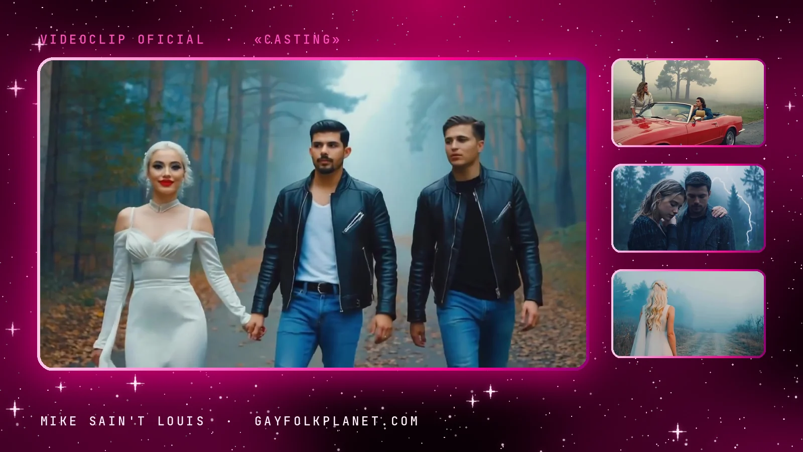 Fotogramas del videoclip oficial de «Casting», de Mike Sain't Louis