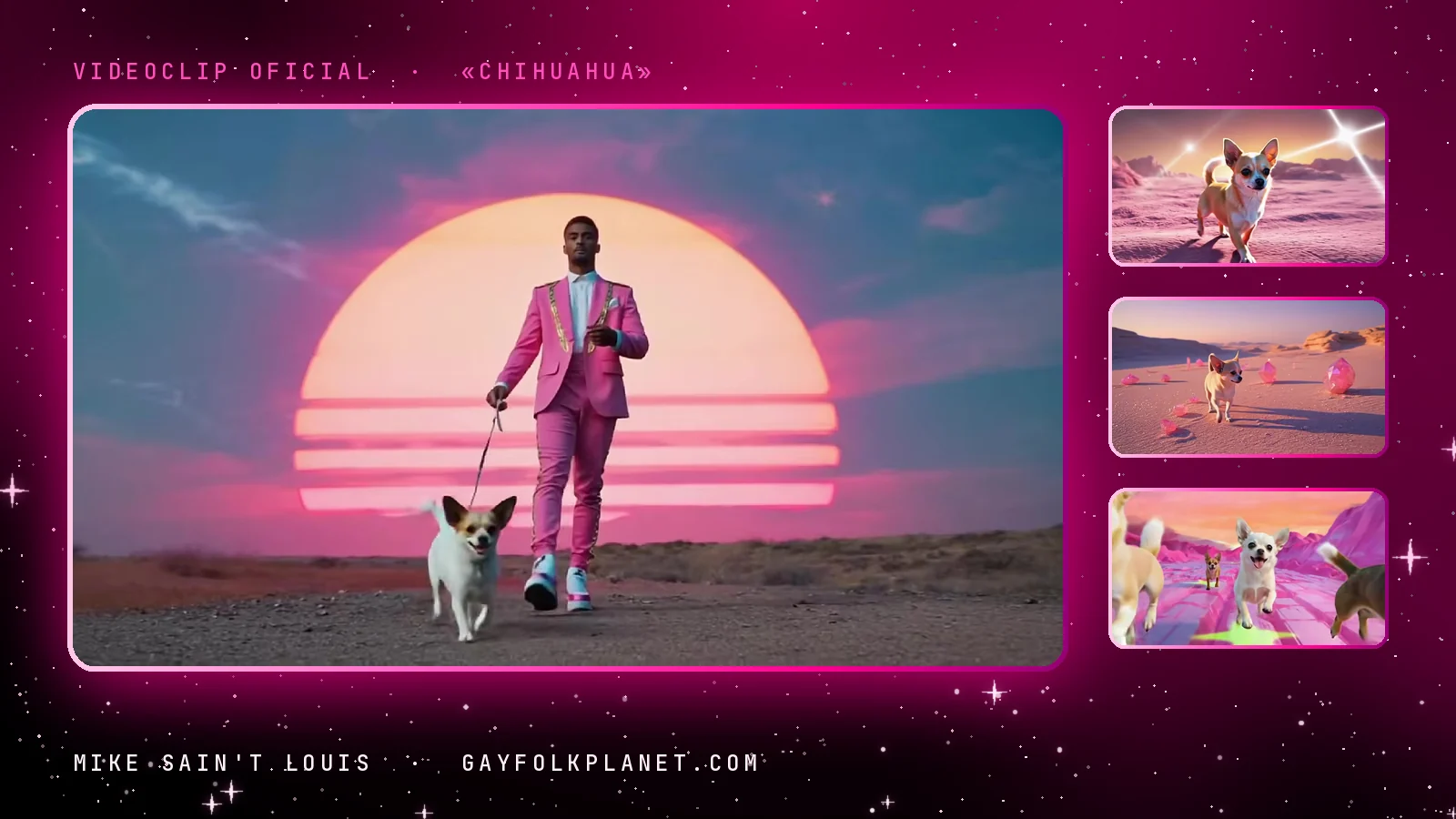 Fotogramas del videoclip oficial de «Chihuahua», de Mike Sain't Louis