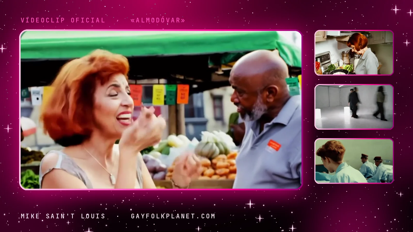 Fotogramas del videoclip oficial de «Almodóvar», de Mike Sain't Louis