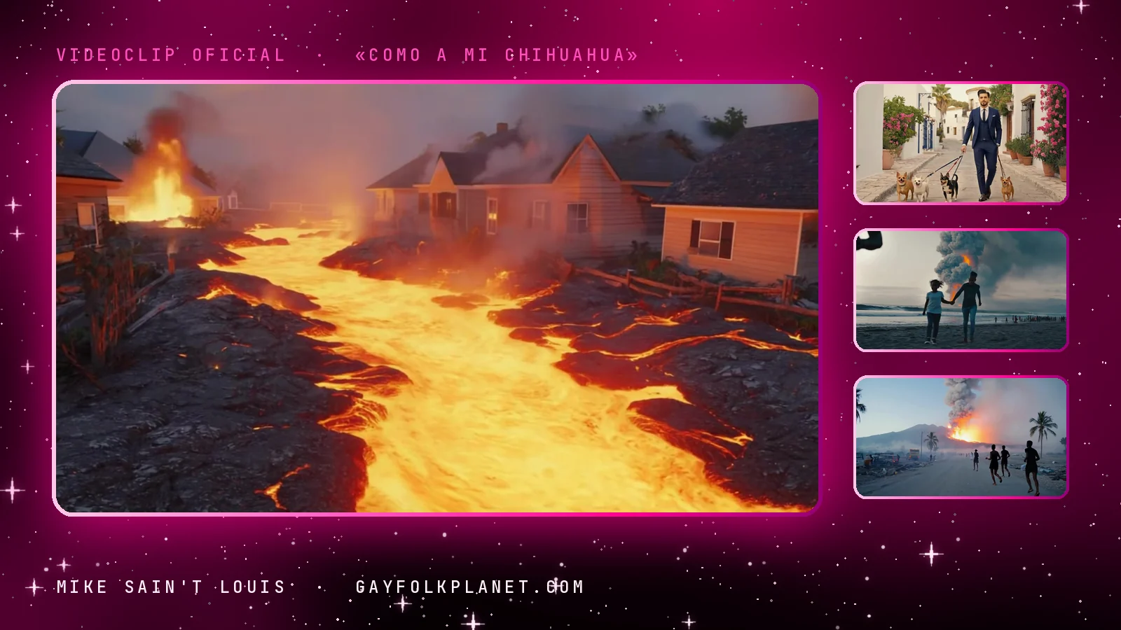 Fotogramas del videoclip oficial de «Como a mi chihuahua», de Mike Sain't Louis