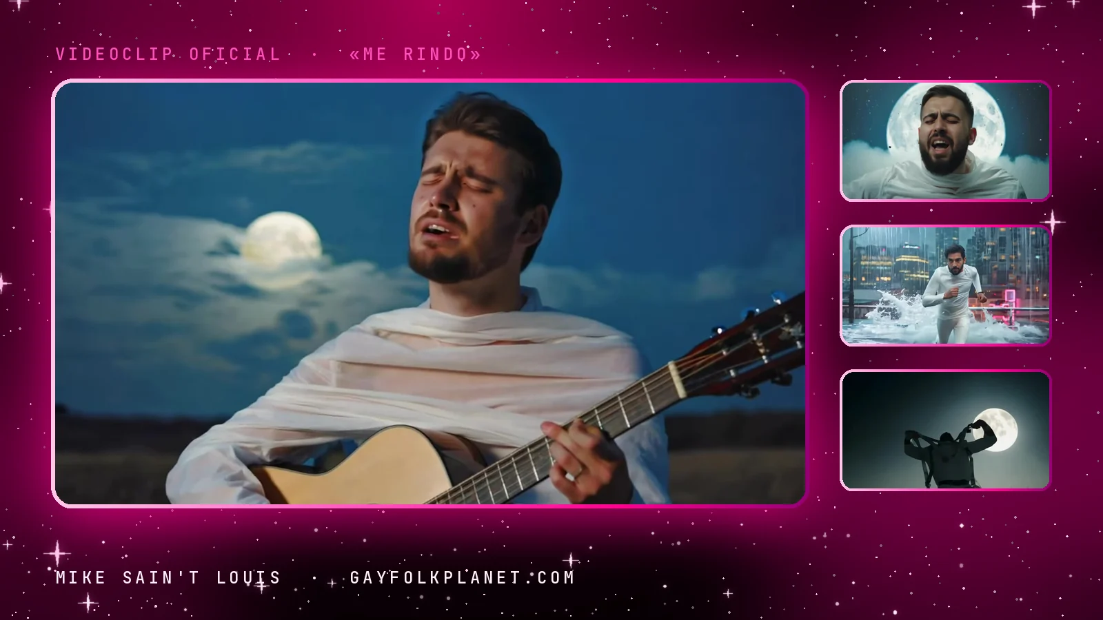 Fotogramas del videoclip oficial de «Me rindo», de Mike Sain't Louis