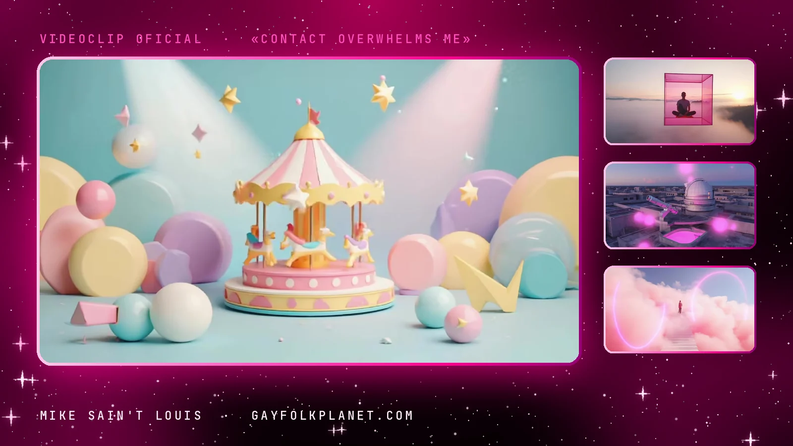 Fotogramas del videoclip oficial de «Contact Overwhelms Me», de Mike Sain't Louis
