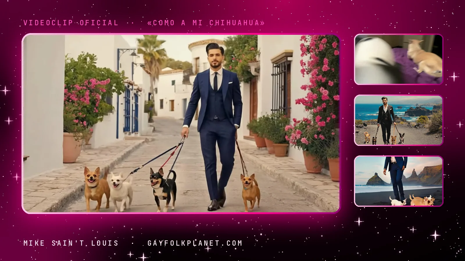 Tira de fotogramas de «Como a mi chihuahua»: paseos con perritos diminutos, la guagua verde ardiendo y la erupción vista desde el sofá