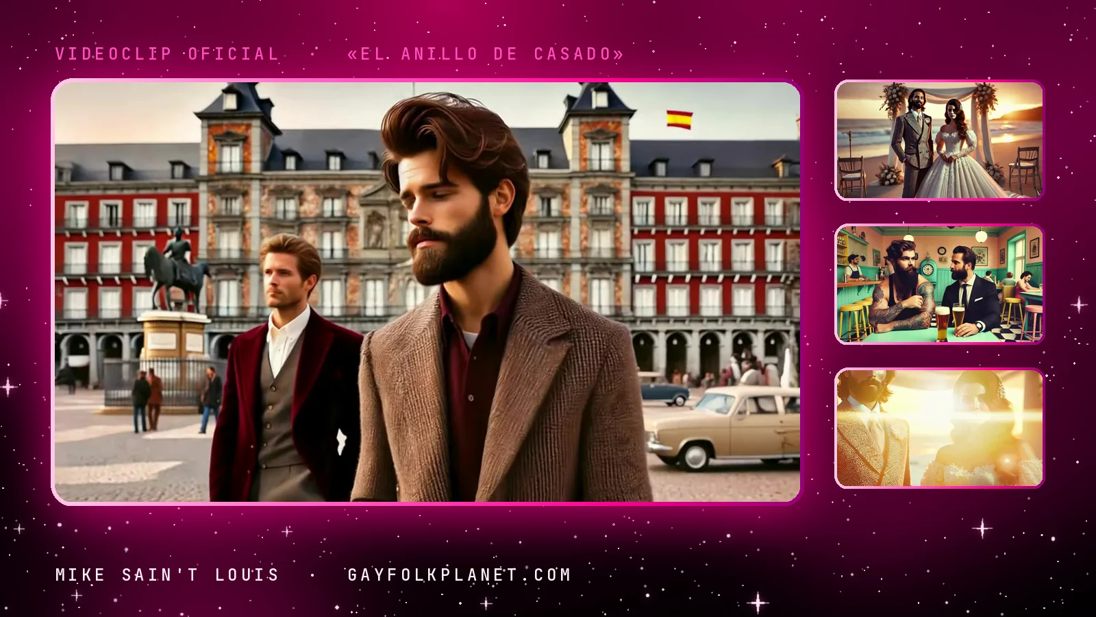 Fotogramas del videoclip oficial de «El anillo de casado», de Mike Sain't Louis