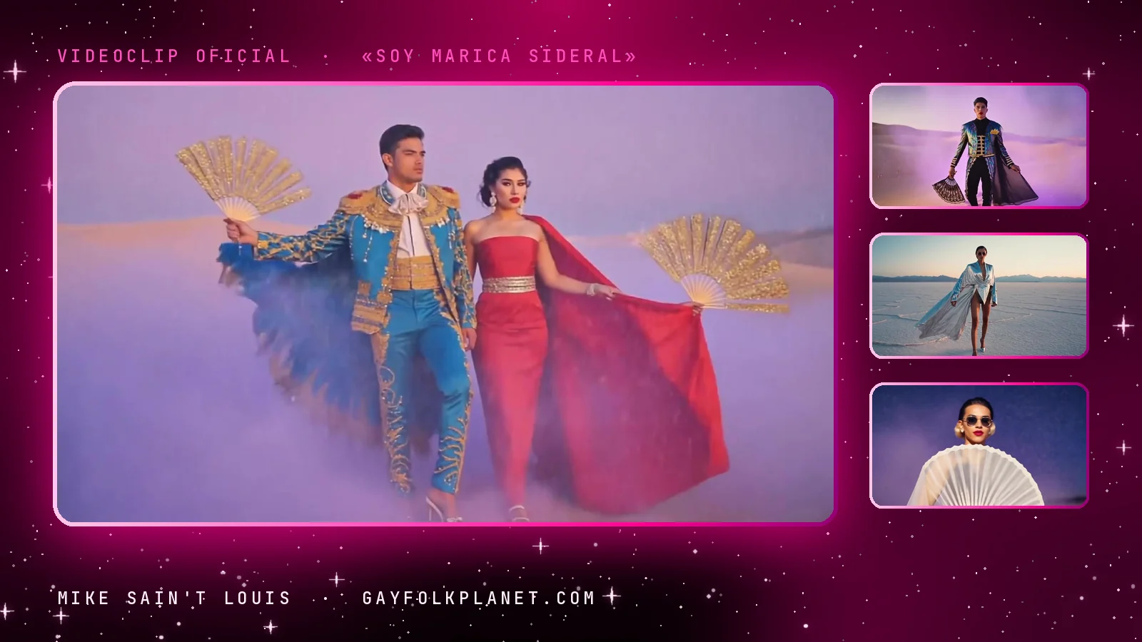 Fotogramas del videoclip oficial de «Soy marica sideral», de Mike Sain't Louis
