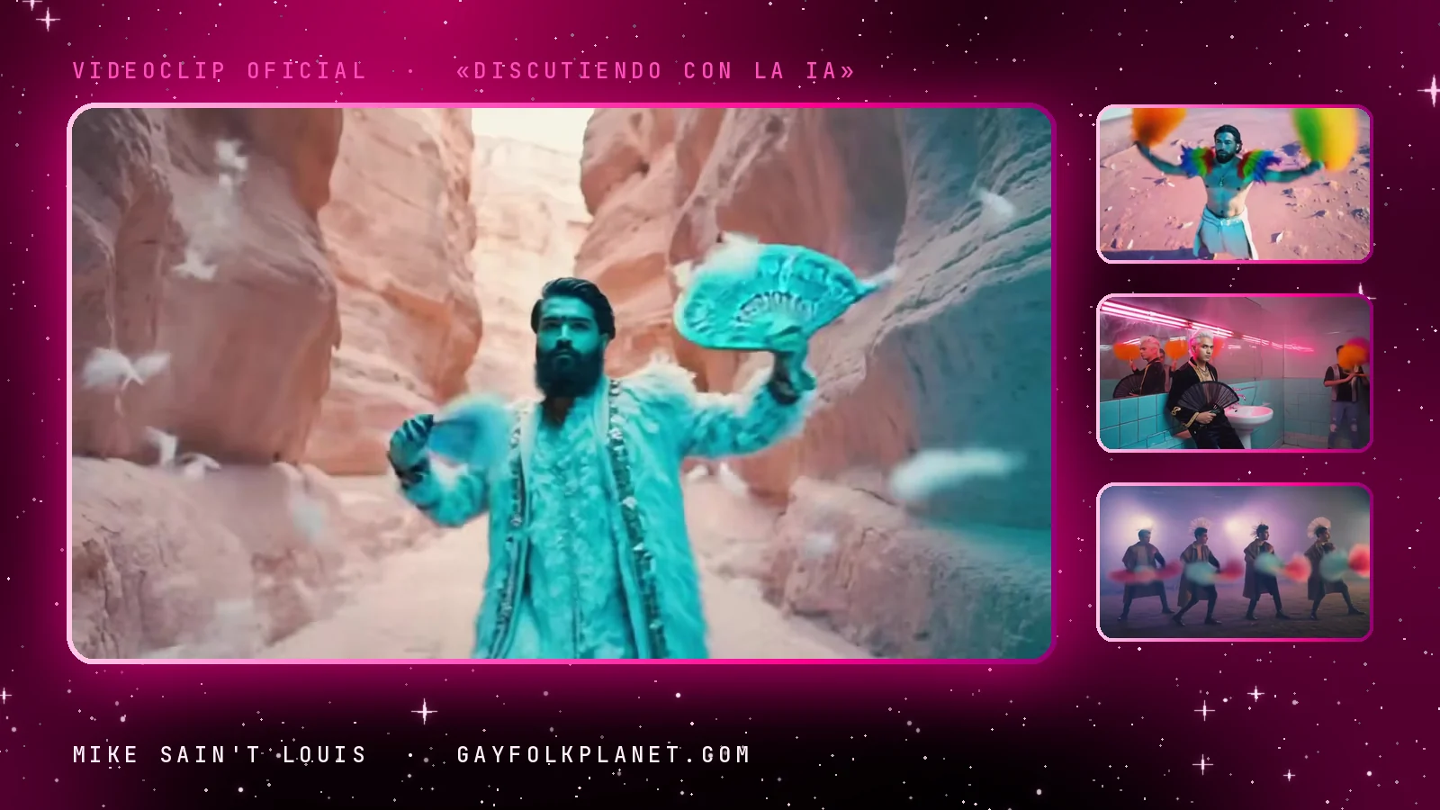 Fotogramas del videoclip oficial de «Discutiendo con la IA», de Mike Sain't Louis