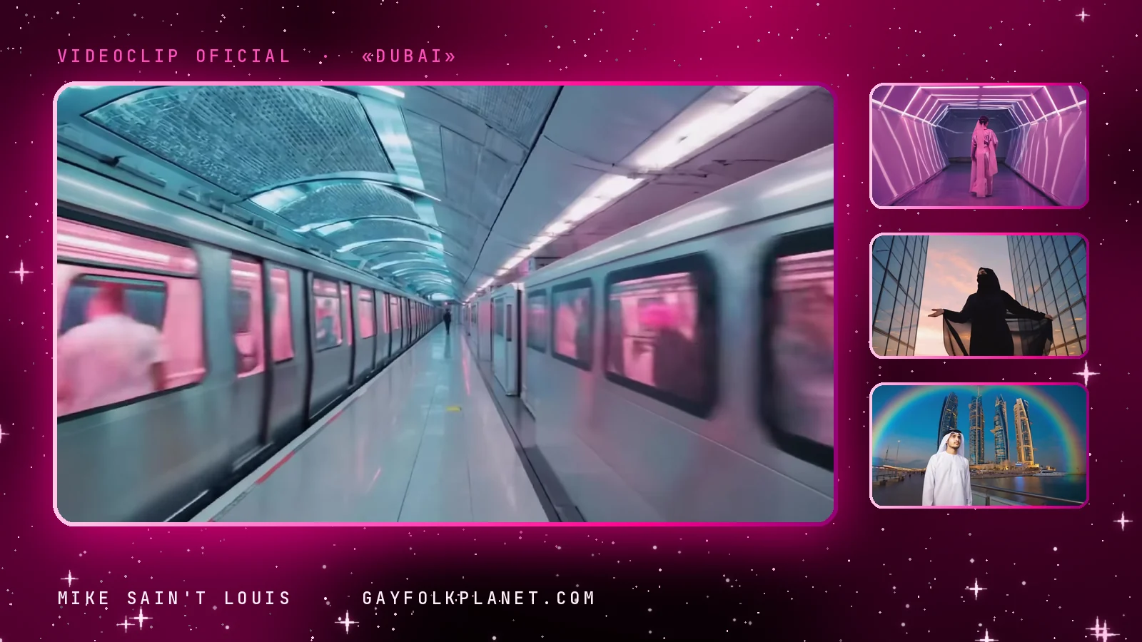 Fotogramas del videoclip oficial de «Dubai», de Mike Sain't Louis