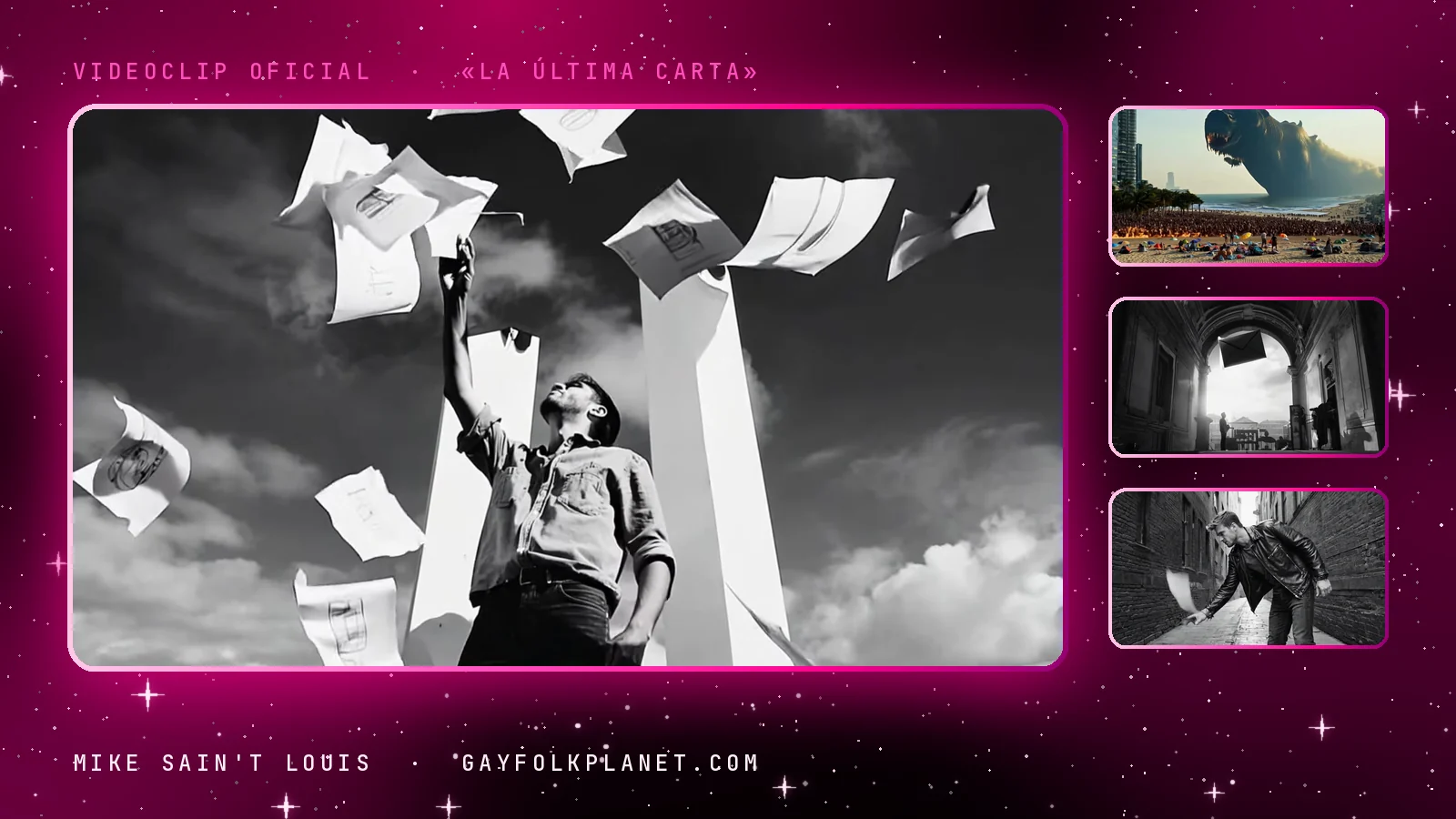 Fotogramas del videoclip oficial de «La última carta», de Mike Sain't Louis