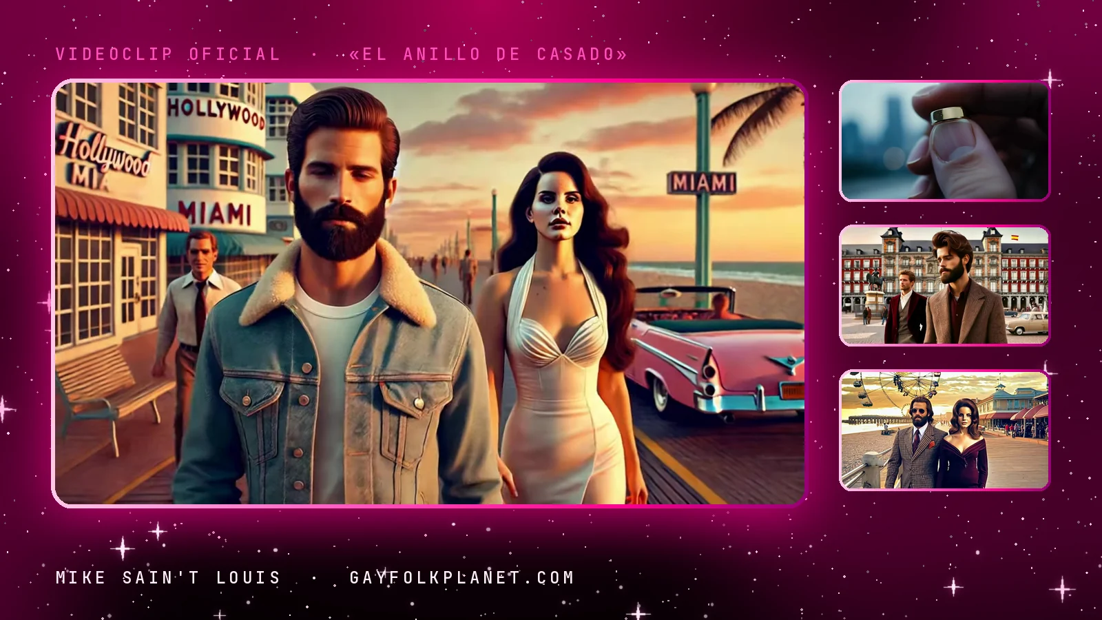 Fotogramas del videoclip oficial de «El Anillo de Casado», de Mike Sain't Louis
