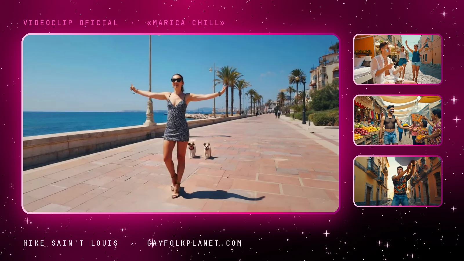 Fotogramas del videoclip oficial de «Marica chill», de Mike Sain't Louis