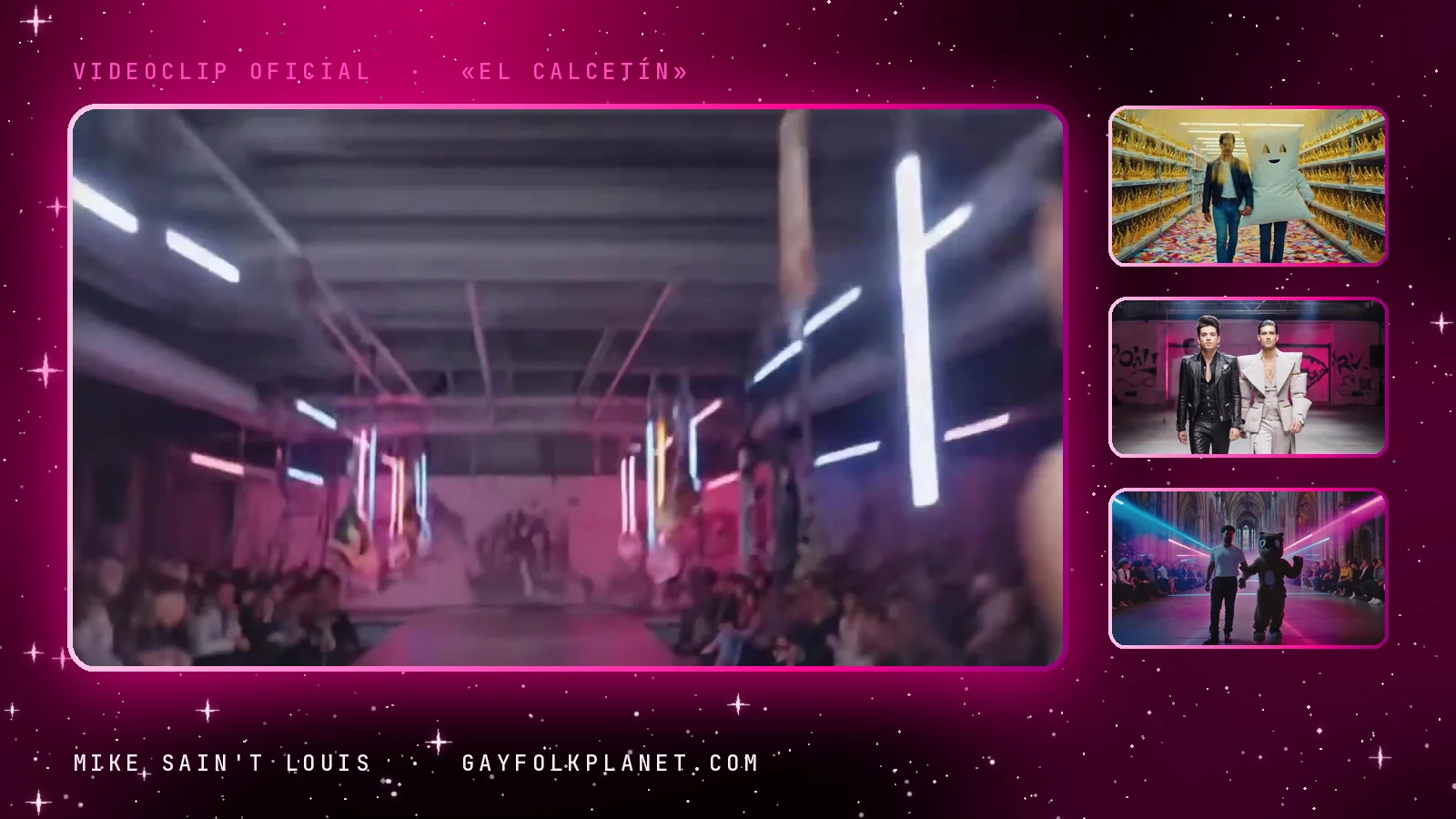 Fotogramas del videoclip oficial de «El calcetín», de Mike Sain't Louis