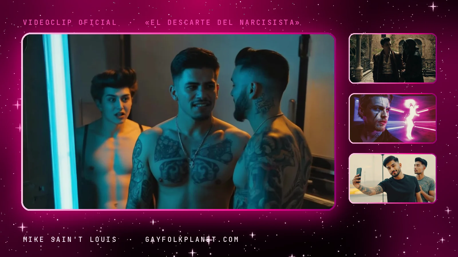 Fotogramas del videoclip oficial de «El descarte del narcisista», de Mike Sain't Louis
