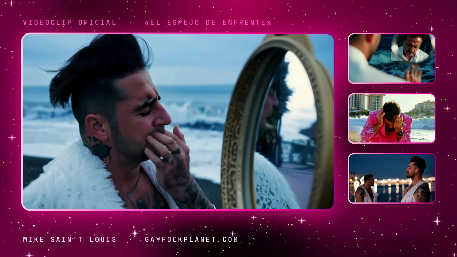Fotogramas del videoclip oficial de «El espejo de enfrente», de Mike Sain't Louis