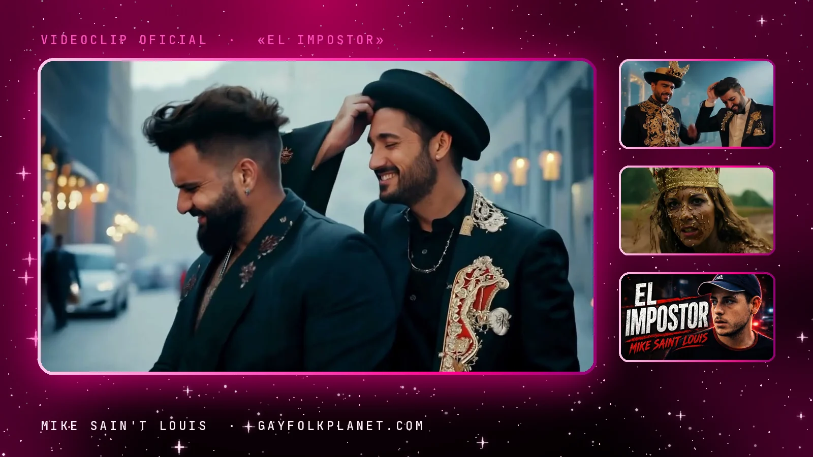 Fotogramas del videoclip oficial de «El impostor», de Mike Sain't Louis