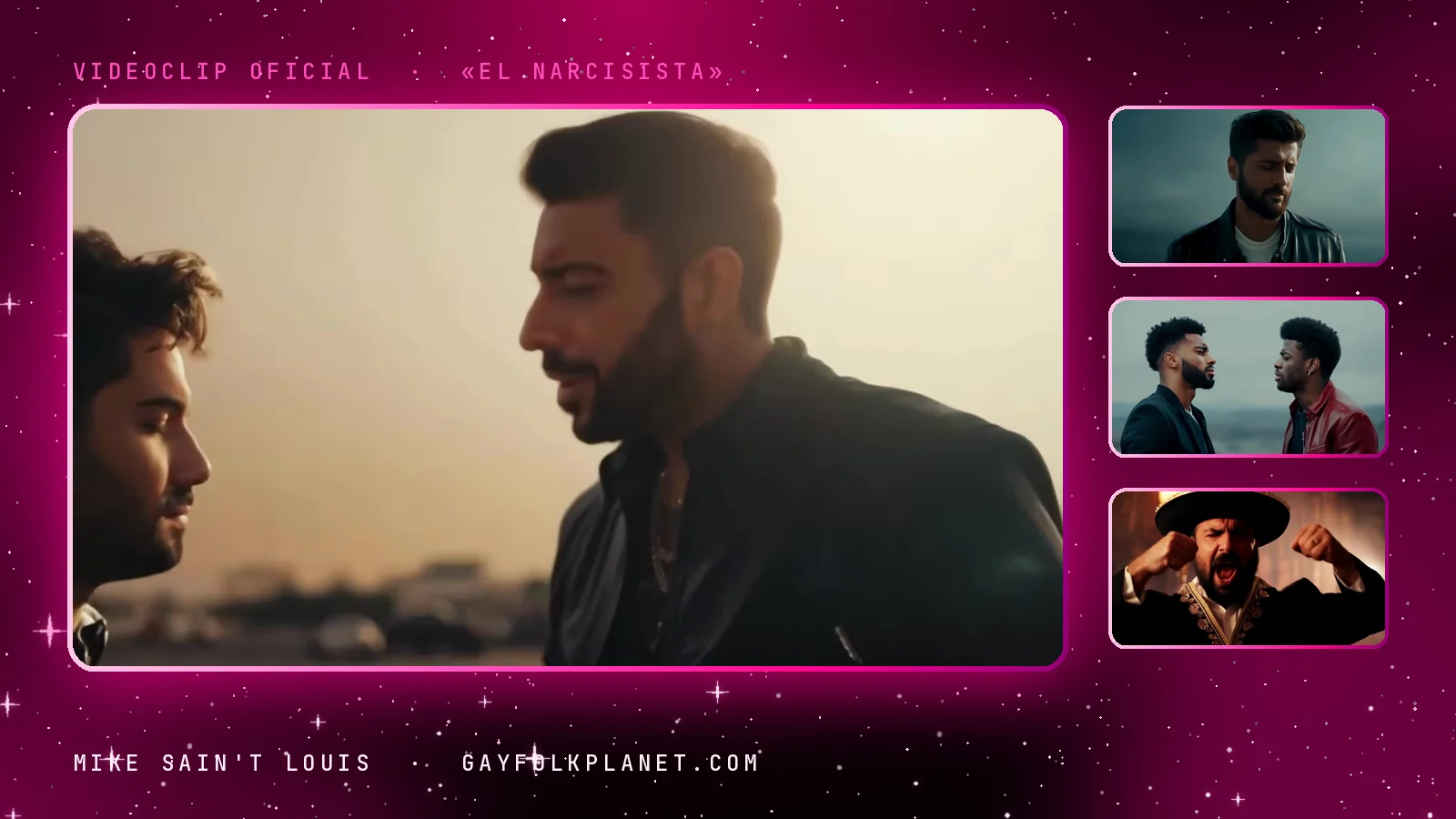 Fotogramas del videoclip oficial de «El narcisista», de Mike Sain't Louis