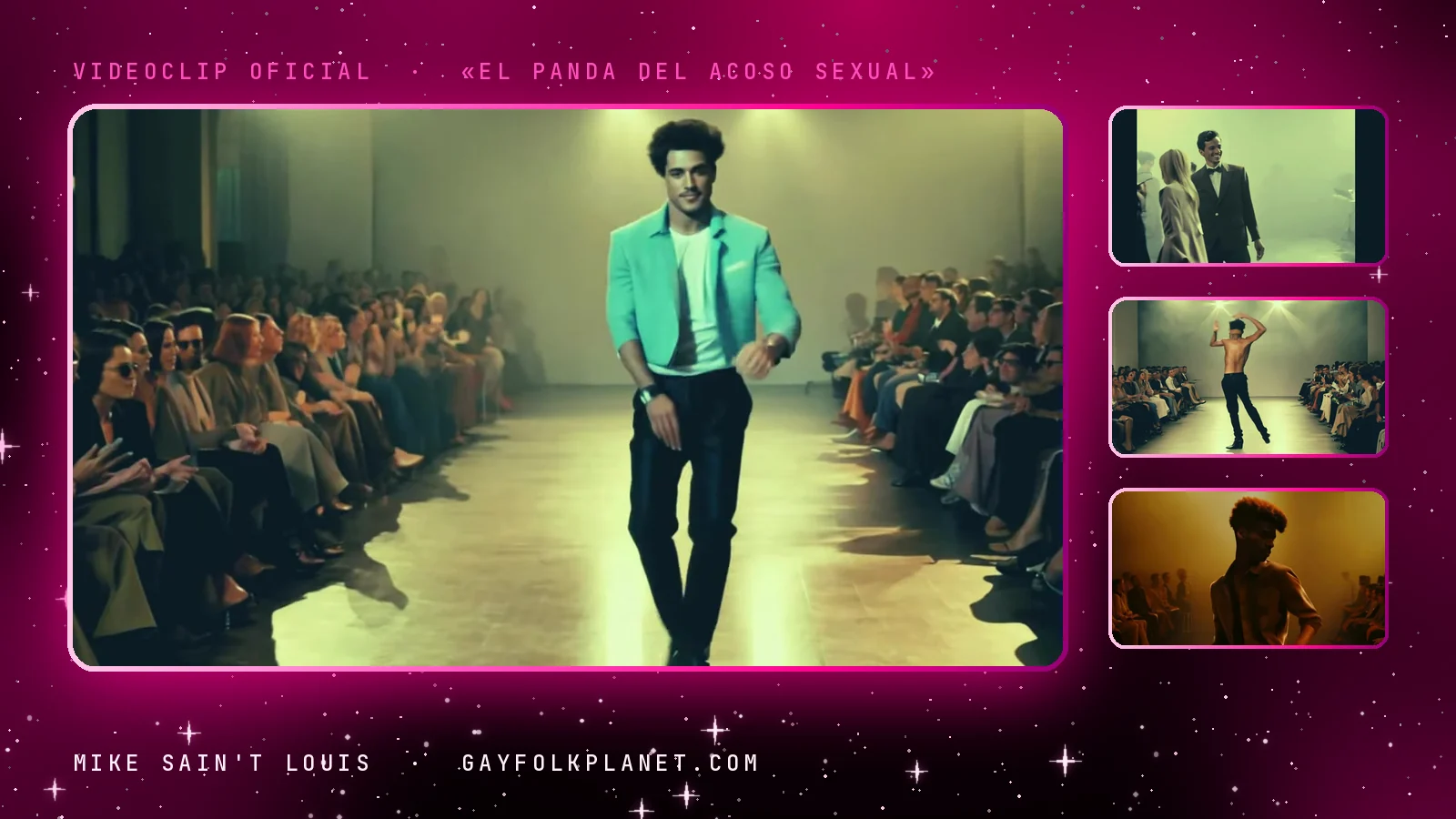 Fotogramas del videoclip oficial de «El panda del acoso sexual», de Mike Sain't Louis