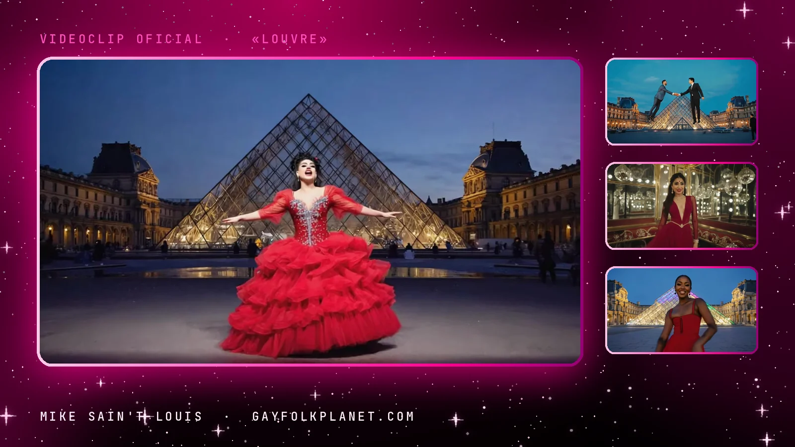 Fotogramas del videoclip oficial de «Louvre», de Mike Sain't Louis