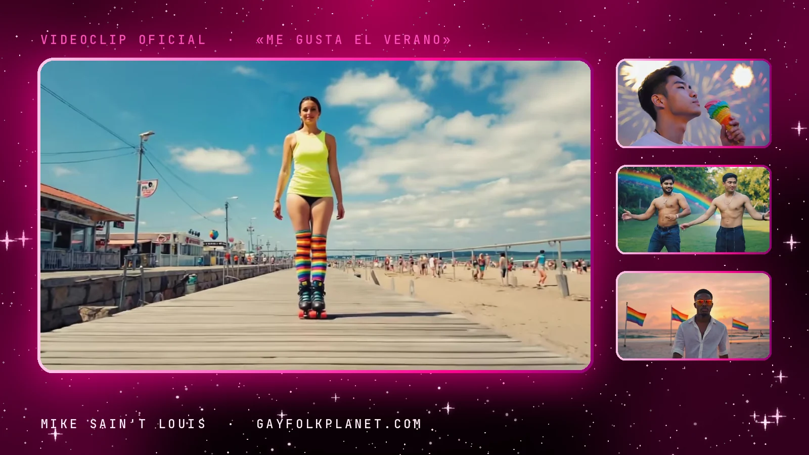 Fotogramas del videoclip oficial de «Me gusta el verano», de Mike Sain't Louis