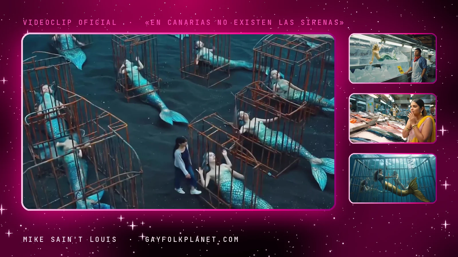 Fotogramas del videoclip oficial de «En Canarias no existen las sirenas», de Mike Sain't Louis