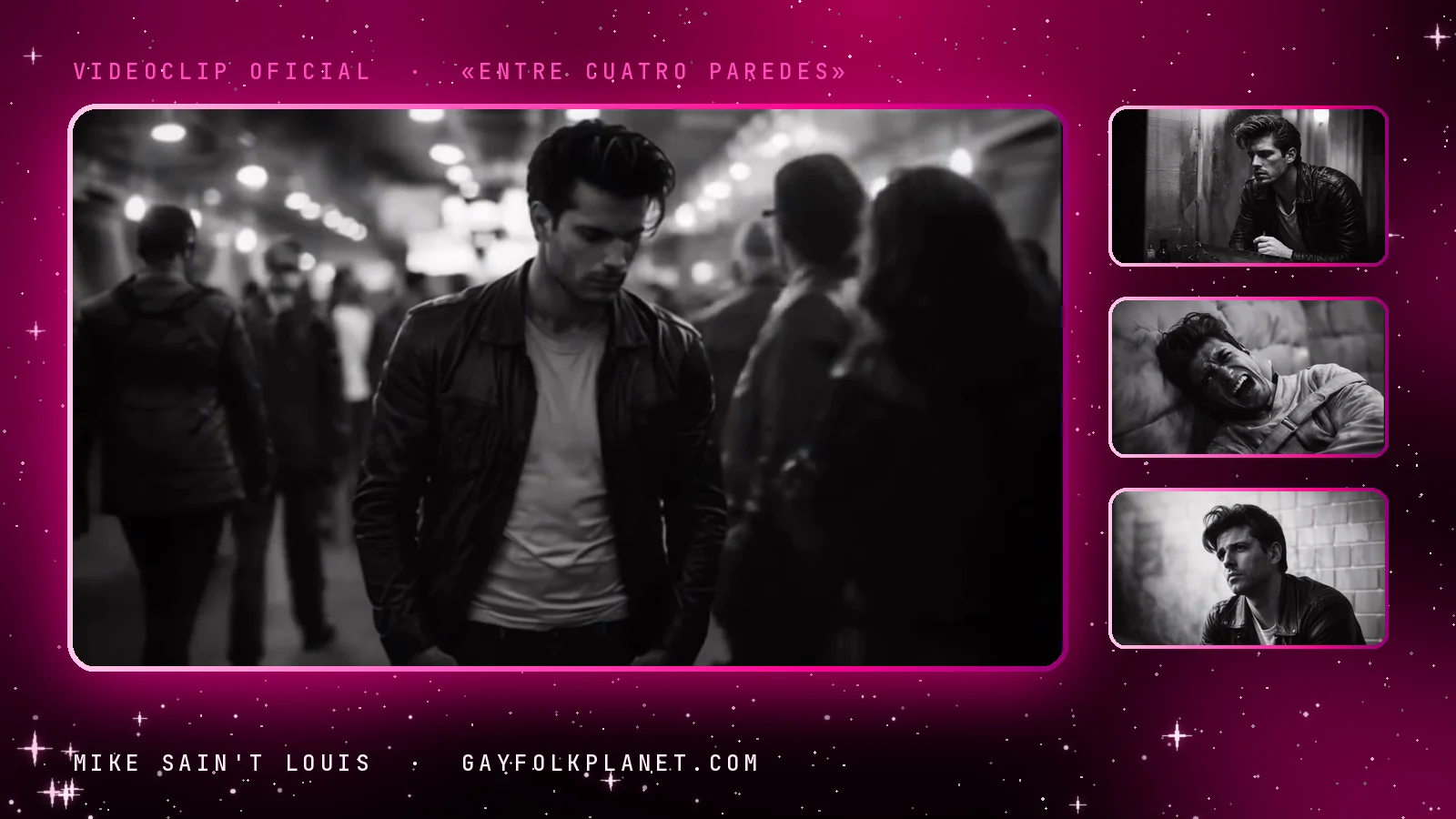 Fotogramas del videoclip oficial de «Entre cuatro paredes», de Mike Sain't Louis