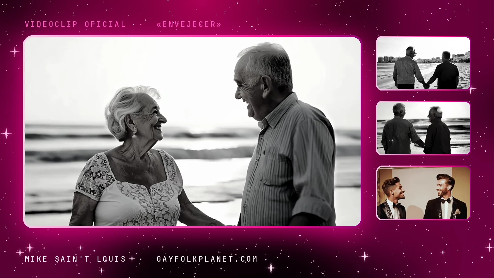 Fotogramas del videoclip oficial de «Envejecer», de Mike Sain't Louis