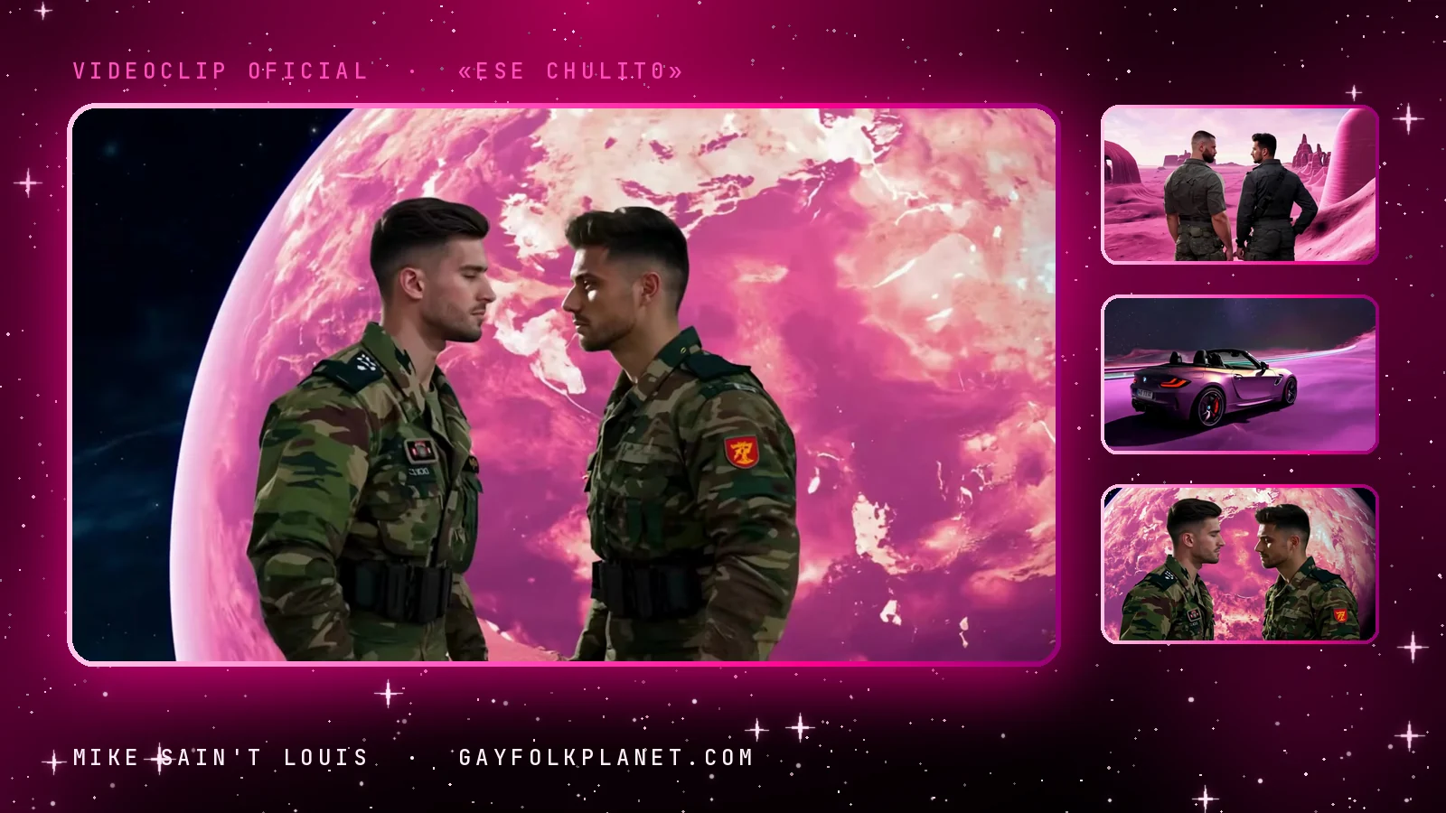 Fotogramas del videoclip oficial de «Ese chulito», de Mike Sain't Louis
