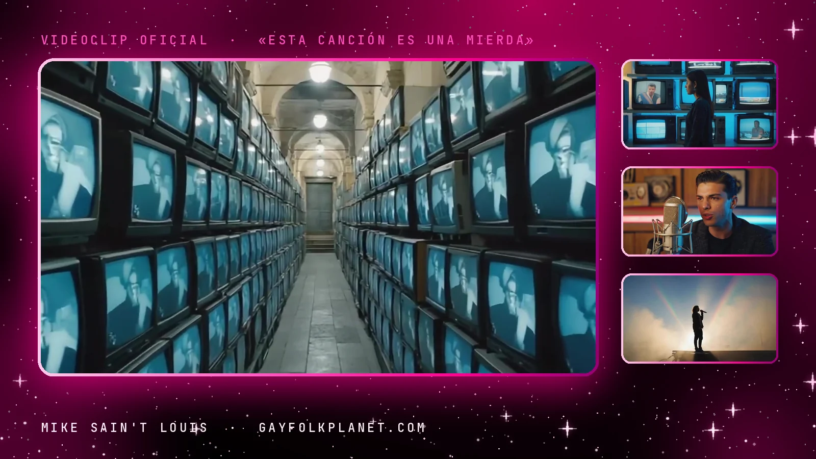 Fotogramas del videoclip oficial de «Esta canción es una mierda», de Mike Sain't Louis