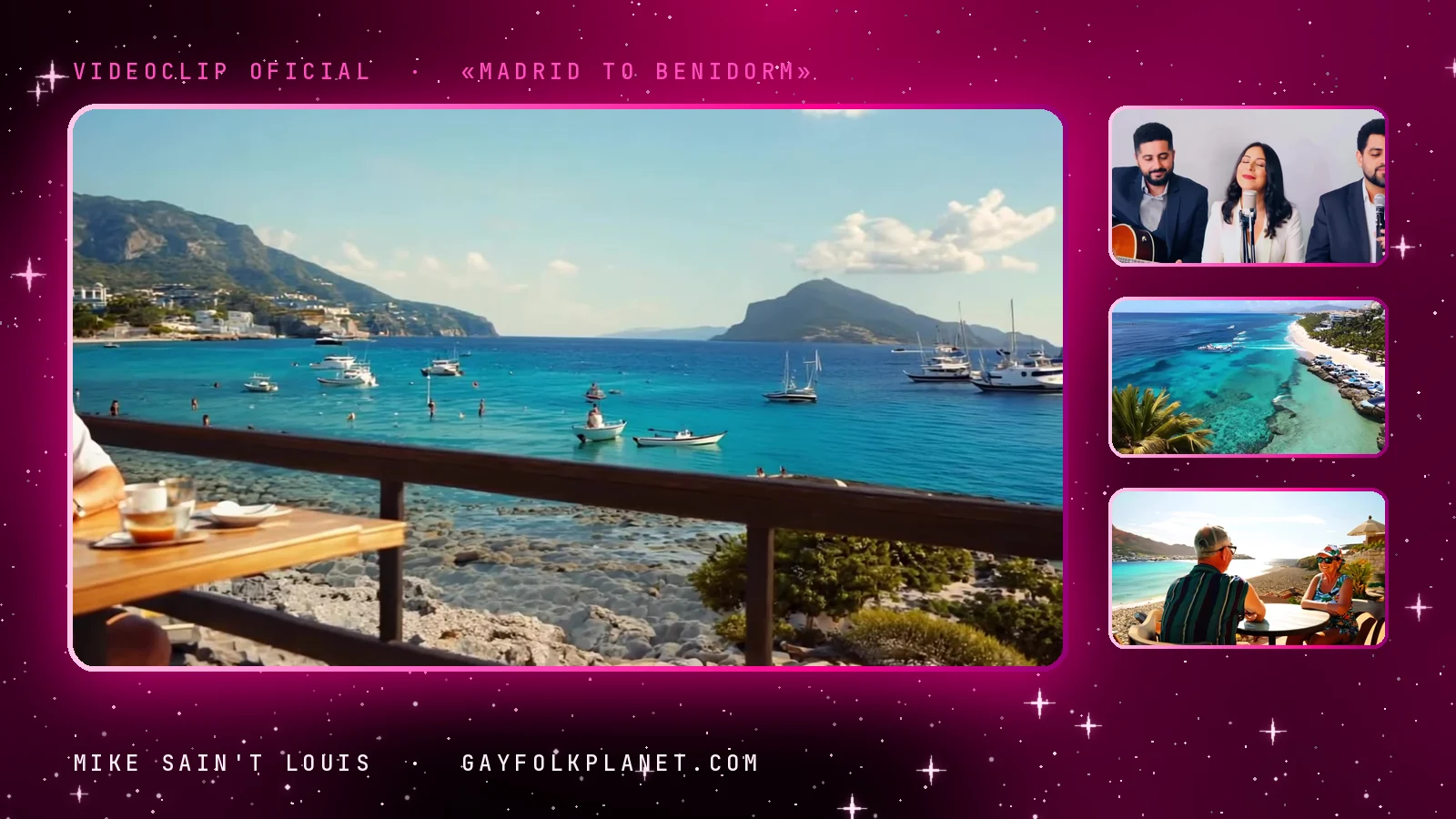 Fotogramas del videoclip oficial de «Madrid to Benidorm», de Mike Sain't Louis