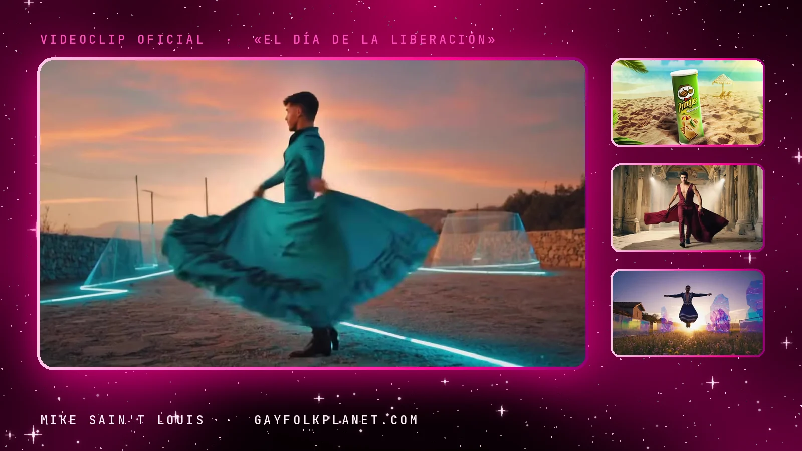 Fotogramas del videoclip oficial de «El día de la liberación», de Mike Sain't Louis
