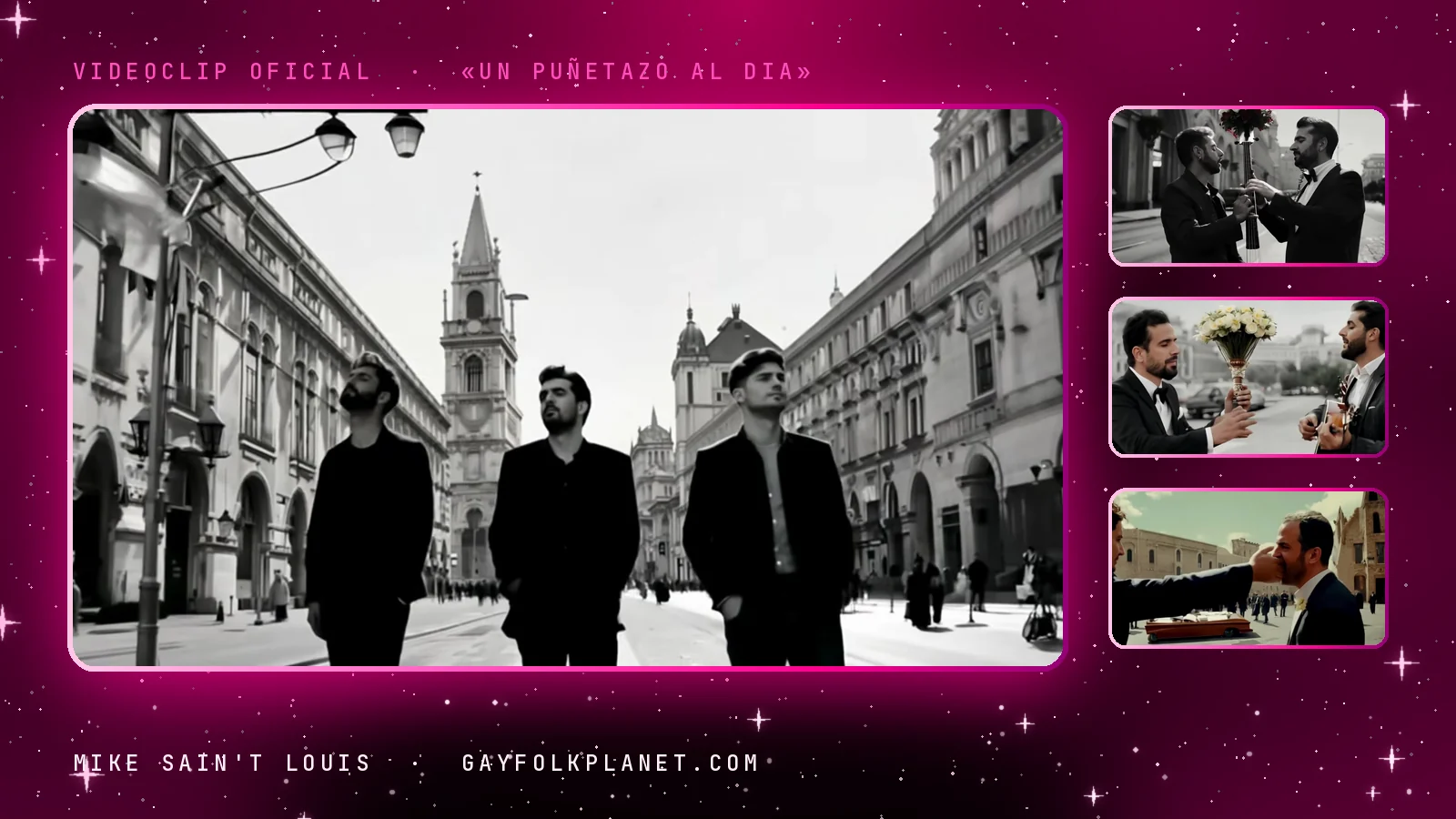 Fotogramas del videoclip oficial de «Un puñetazo al dia», de Mike Sain't Louis
